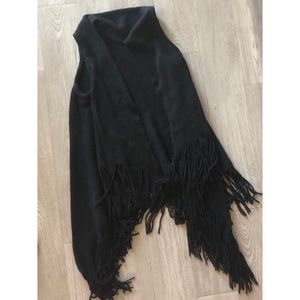 Black knit asymmetrical vest